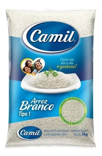 (Cc Santander) (Add 8 Unidades) Arroz Branco Tipo 1 Camil Pacote 5kg